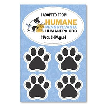 2 in 1 Oval Car Magnet with 4  Paw Prints